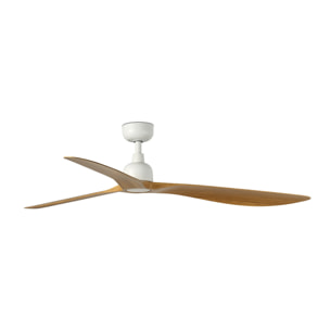 OUTWOOD L Ventilateur de plafond blanc/bois chêne IP44