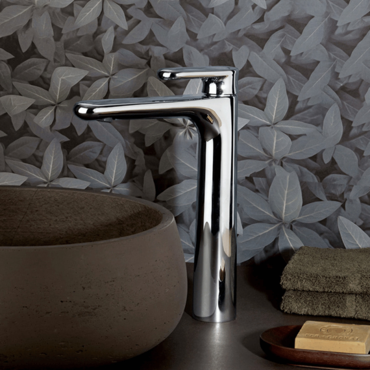 Mitigeur lavabo bec haut PAINI Stone chromé