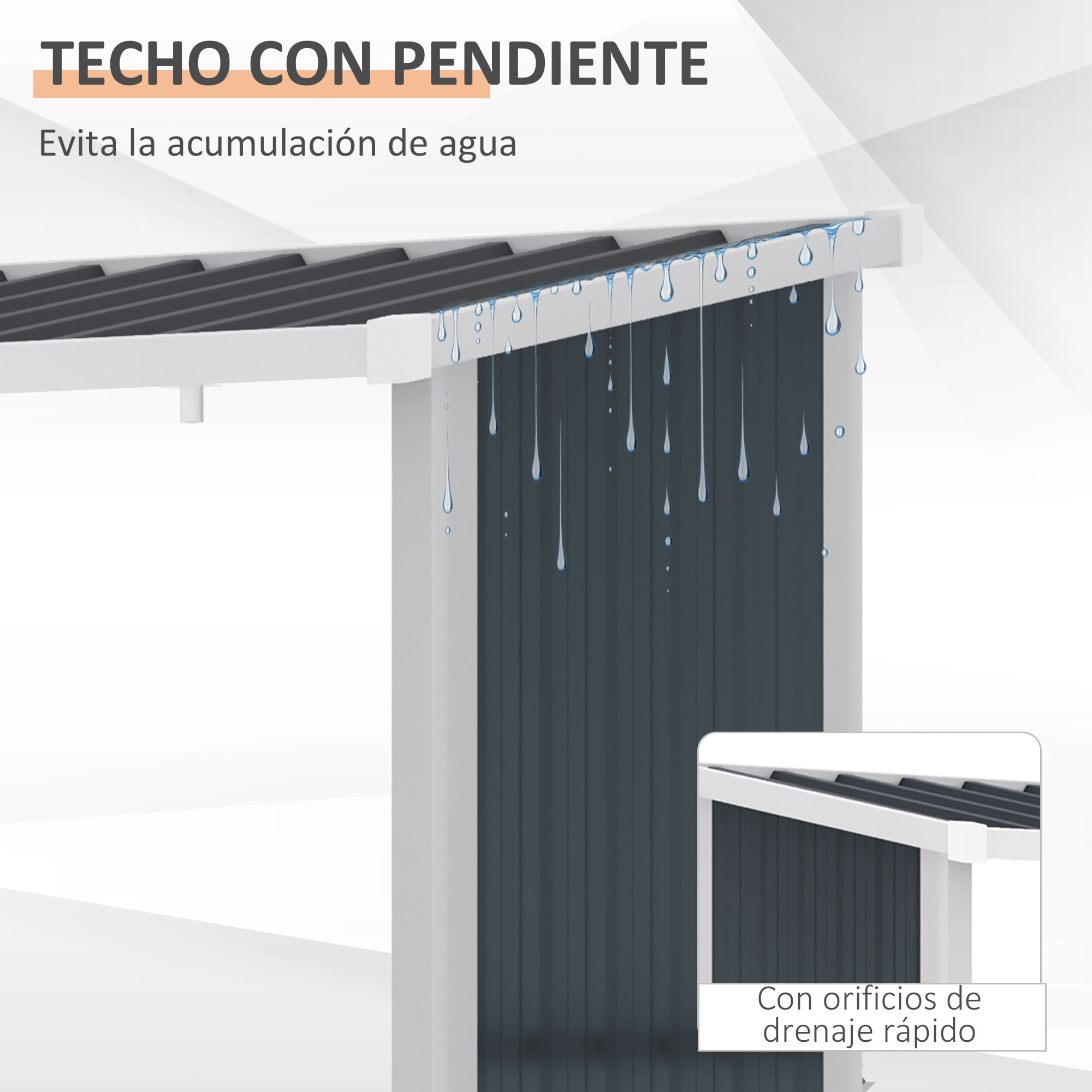 Casetilla para Leña Acero Galvanizado Cobertizo Leñero de Almacenamiento de Troncos con Techo Inclinado para Jardín Terraza Exterior 185x84x133,5/148,5 cm Gris