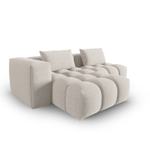 Canapé d'angle gauche modulable "Lorella" 3 places en tissu structurel beige