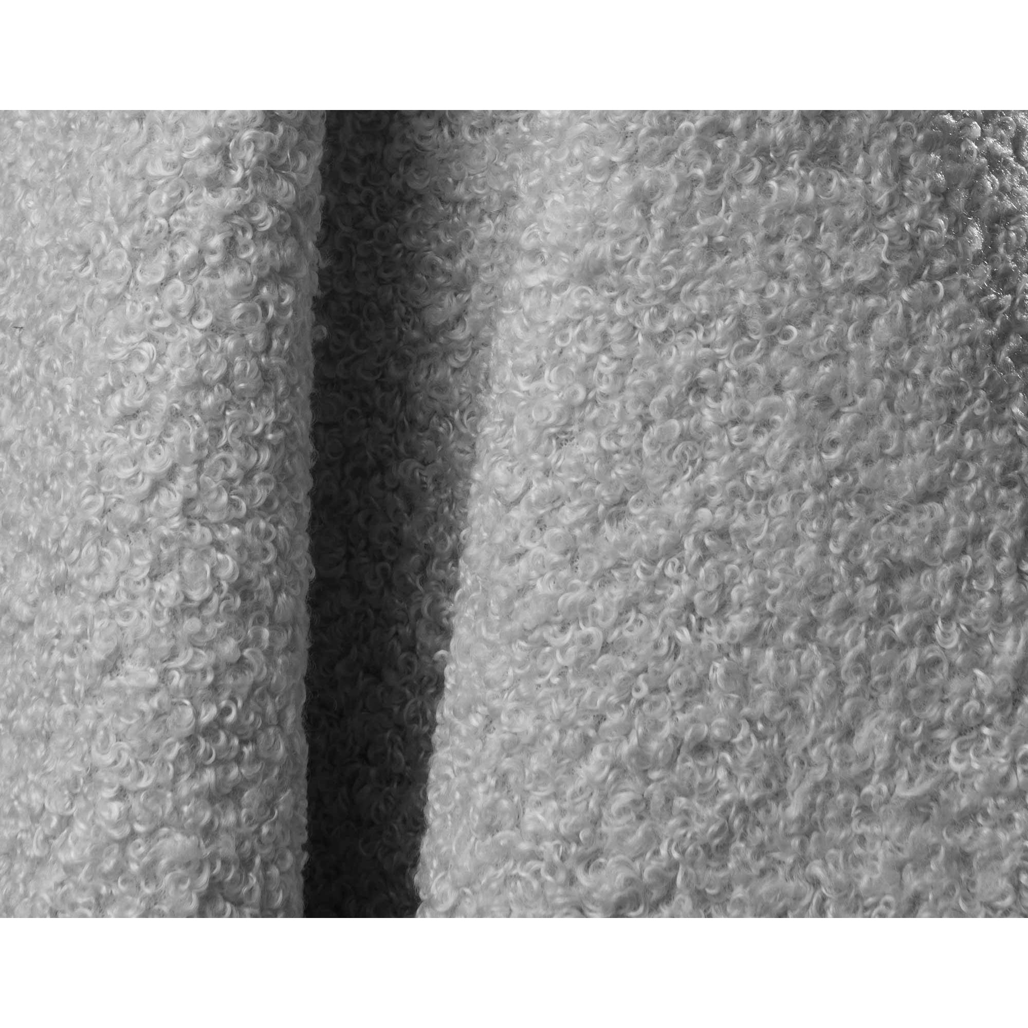 Yulin - Canapé d'angle gauche 4 places convertible avec coffre en tissu bouclette - Gris clair