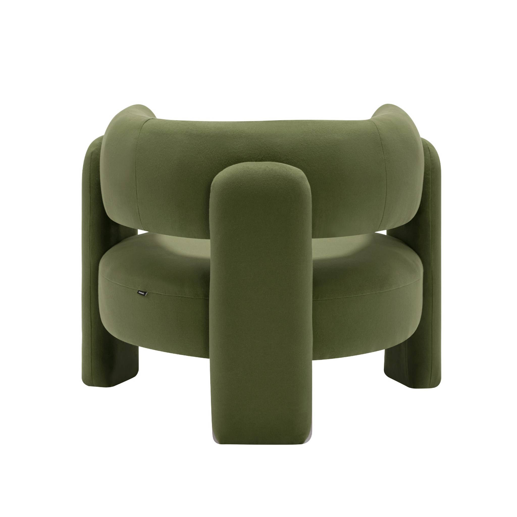 Fauteuil tripode en velours vert