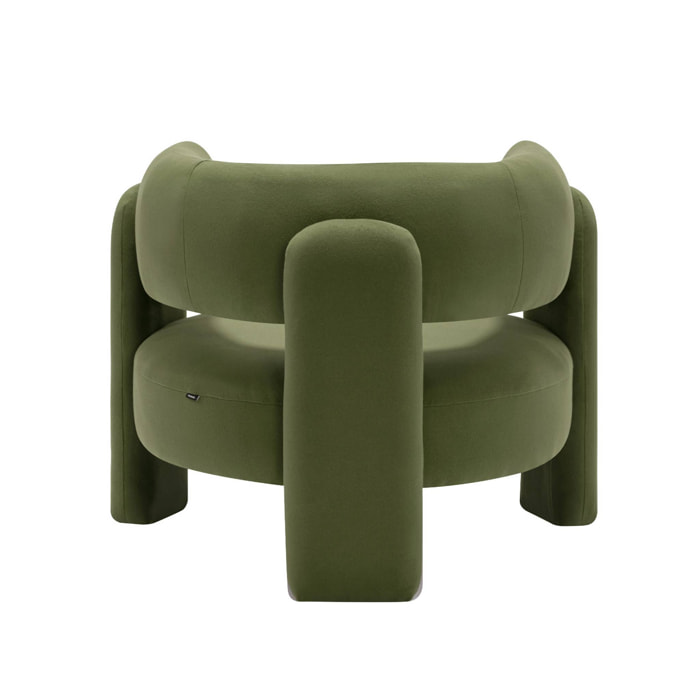 Fauteuil tripode en velours vert
