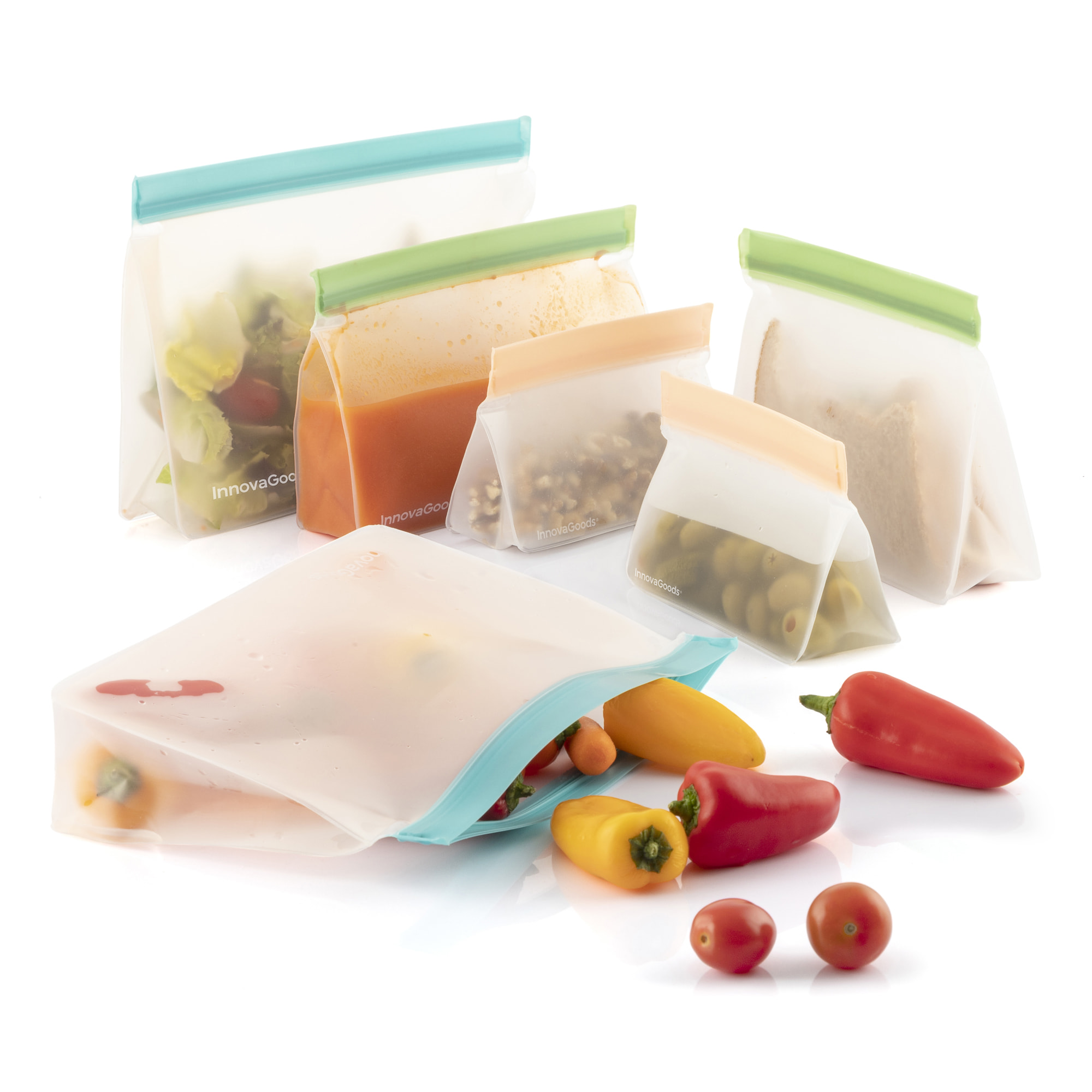 Set di 6 sacchetti ermetici riutilizzabili Zags - trasparente - ABS
