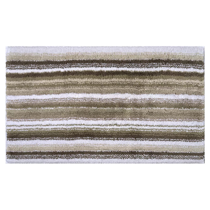 Tapis de bain pur coton 2000 g/m² rayé beige Venice beige