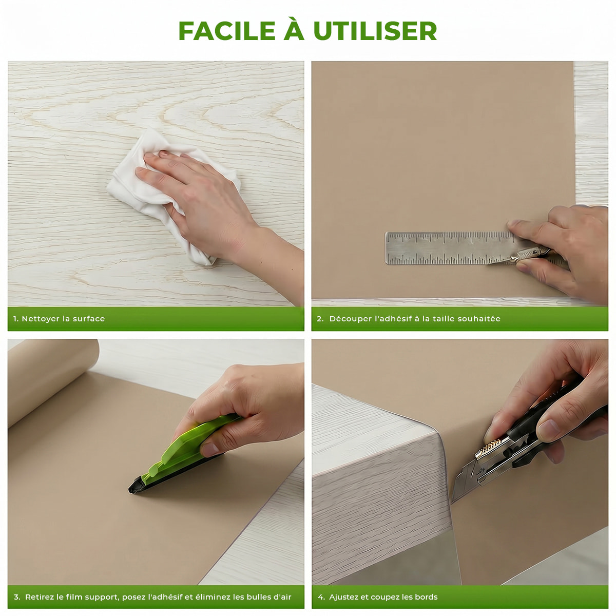 Rouleau adhésif décoratif Vinyle au Mètre - Taupe - Sticker Lavable Imperméable Mur Cuisine Meubles