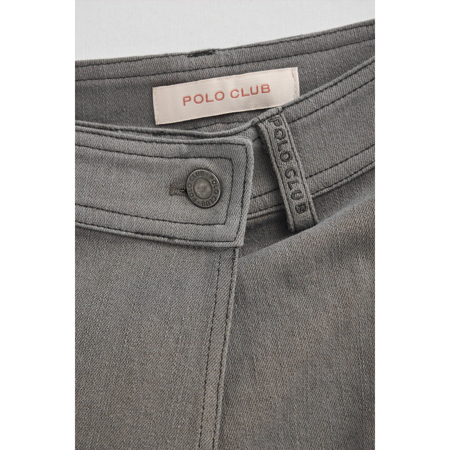 Gonna Alisa in denim grigio con dettagli Polo Club