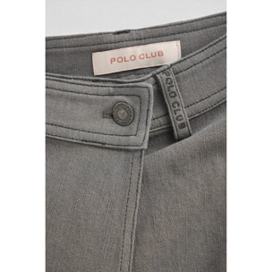 Gonna Alisa in denim grigio con dettagli Polo Club