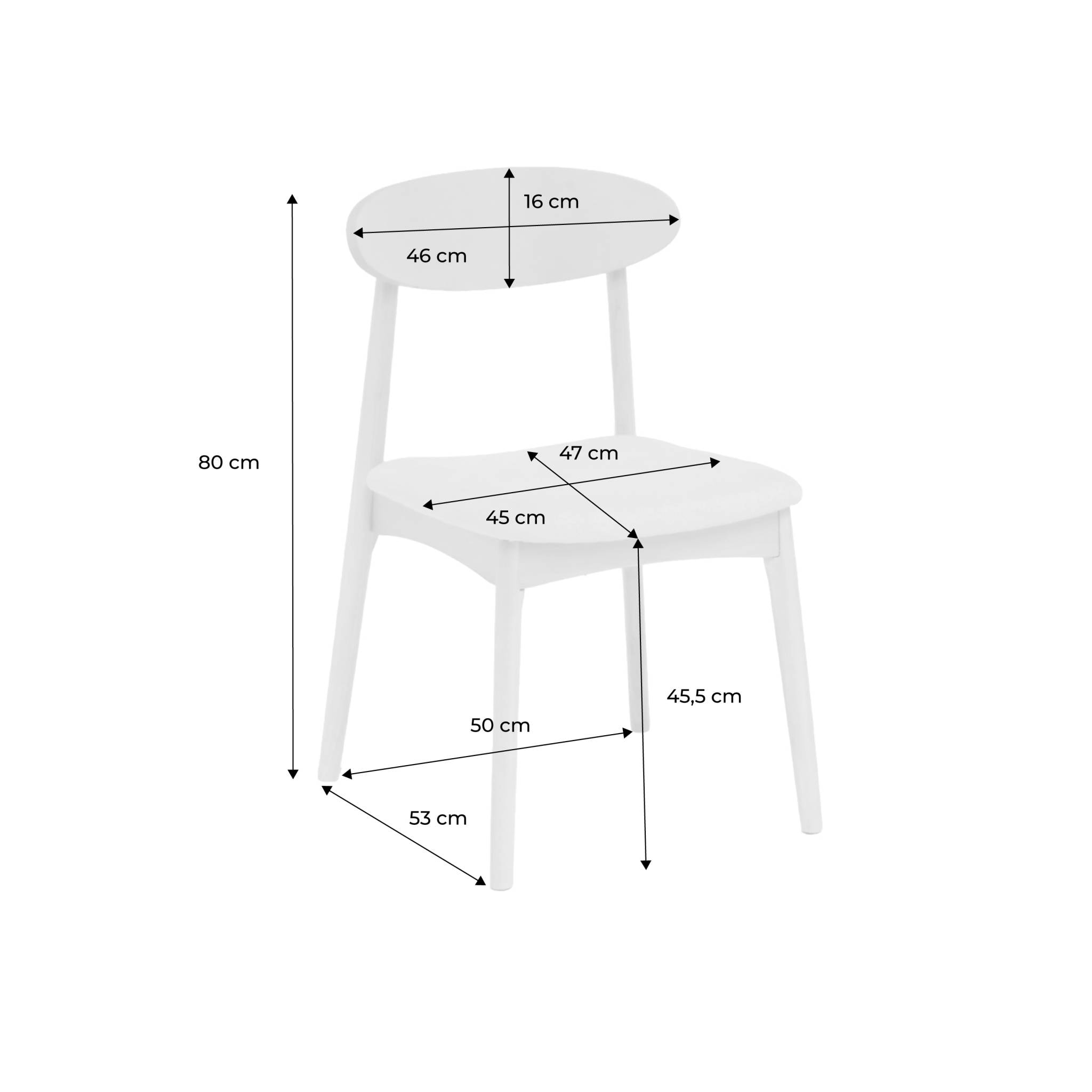 Chaise vintage bois d'hévéa noyer et tissu (lot de 2) ARIA