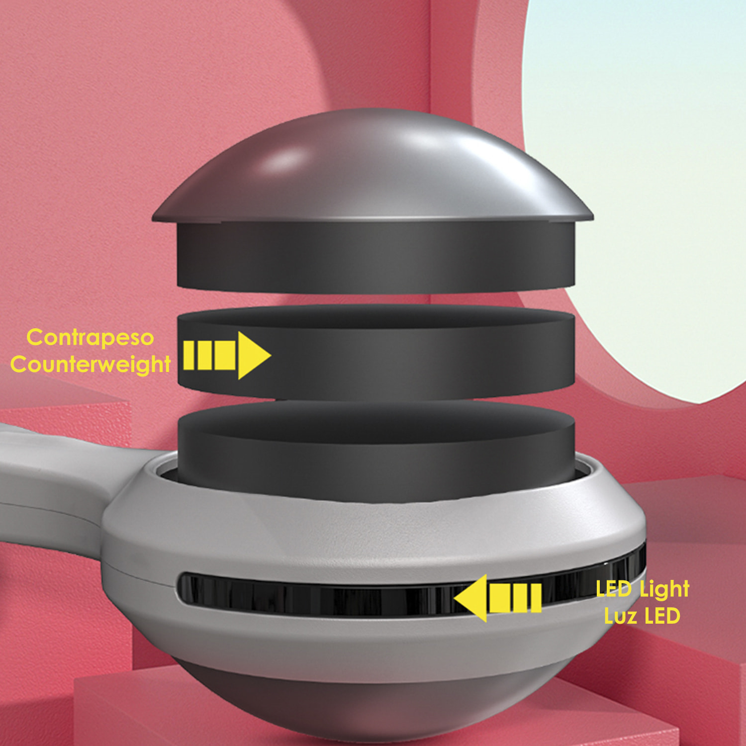 Anello di hula hoop intelligente T204 PLUS con luci, per fitness e allenamento di forza per la vita. Per uomini e donne (40 a 80Kg). 3 sezioni regolabili.