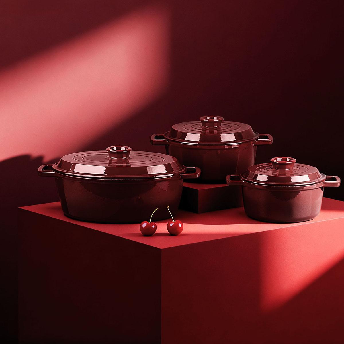 Cocotte en fonte ronde 25cm - "Masseiron Merlot"