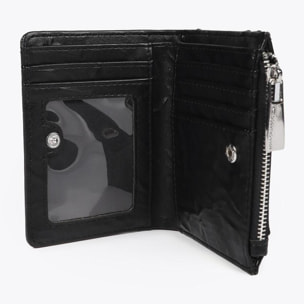 Portafoglio effetto pelle rugosa con borchie