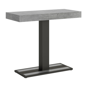 Console extensible 90x40/300 cm Capital Gris Béton cadre Anthracite