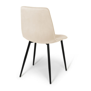 Chaises Linda en velours et pieds métal noirs
