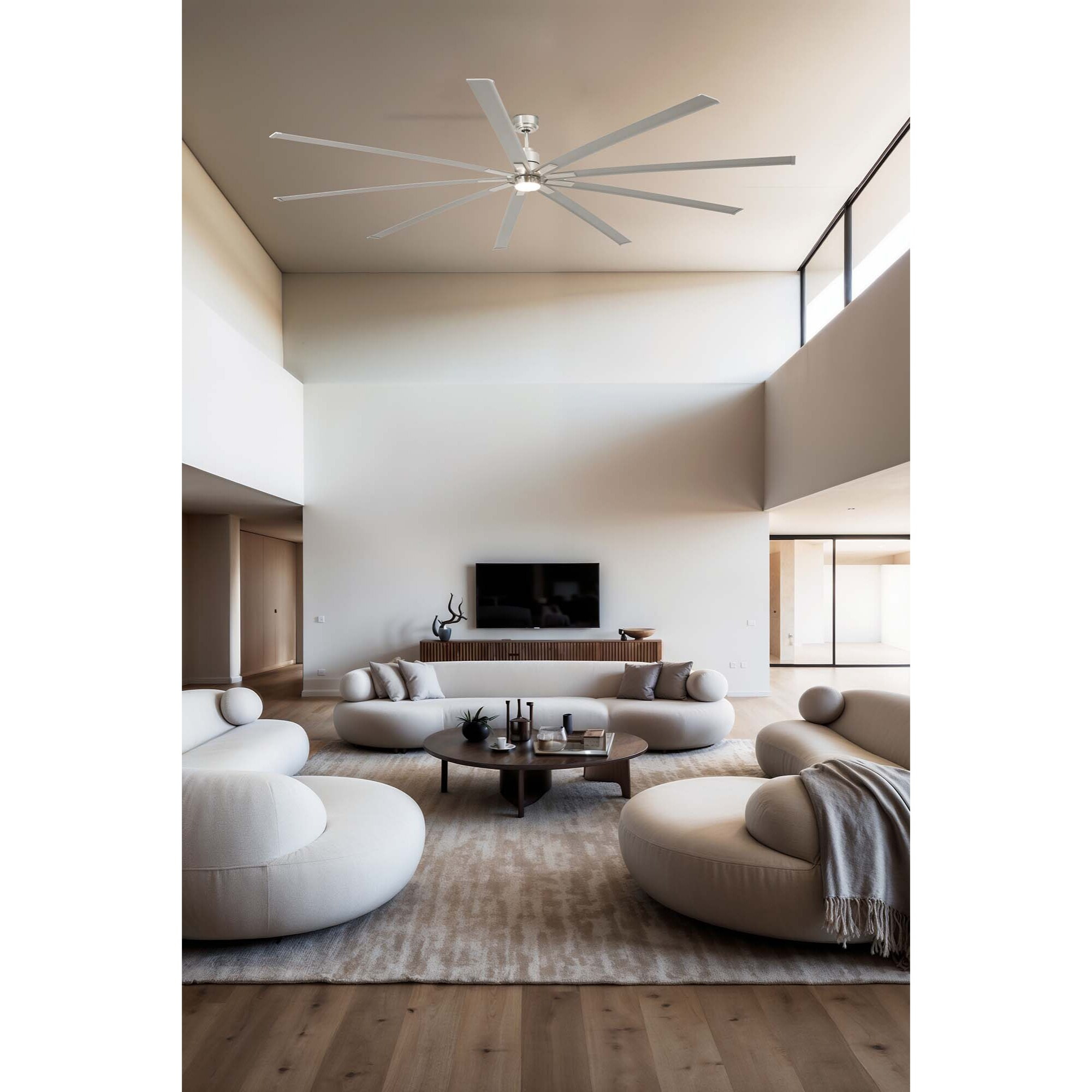 MANHATTAN XXL LED Ventilatore a soffitto nichel opaco