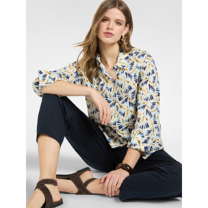 Elena Mirò - Camisa de muselina estampada - Azul