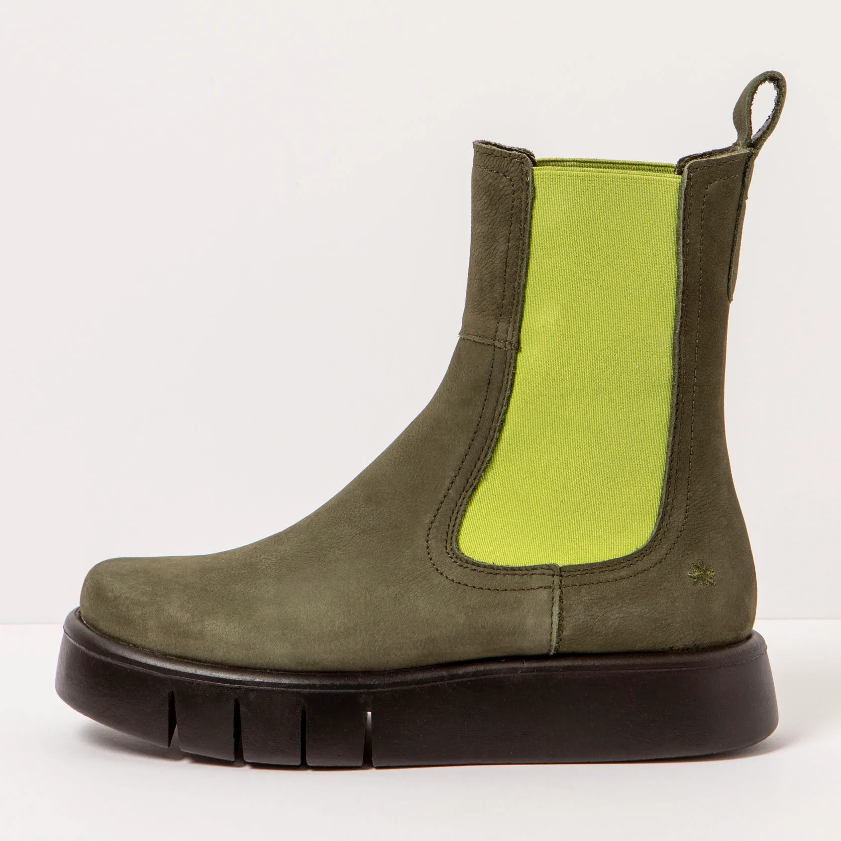 Botines 1345 NOBUCK KAKI-PISTACHO/ MALAGA color Kaki-pistacho