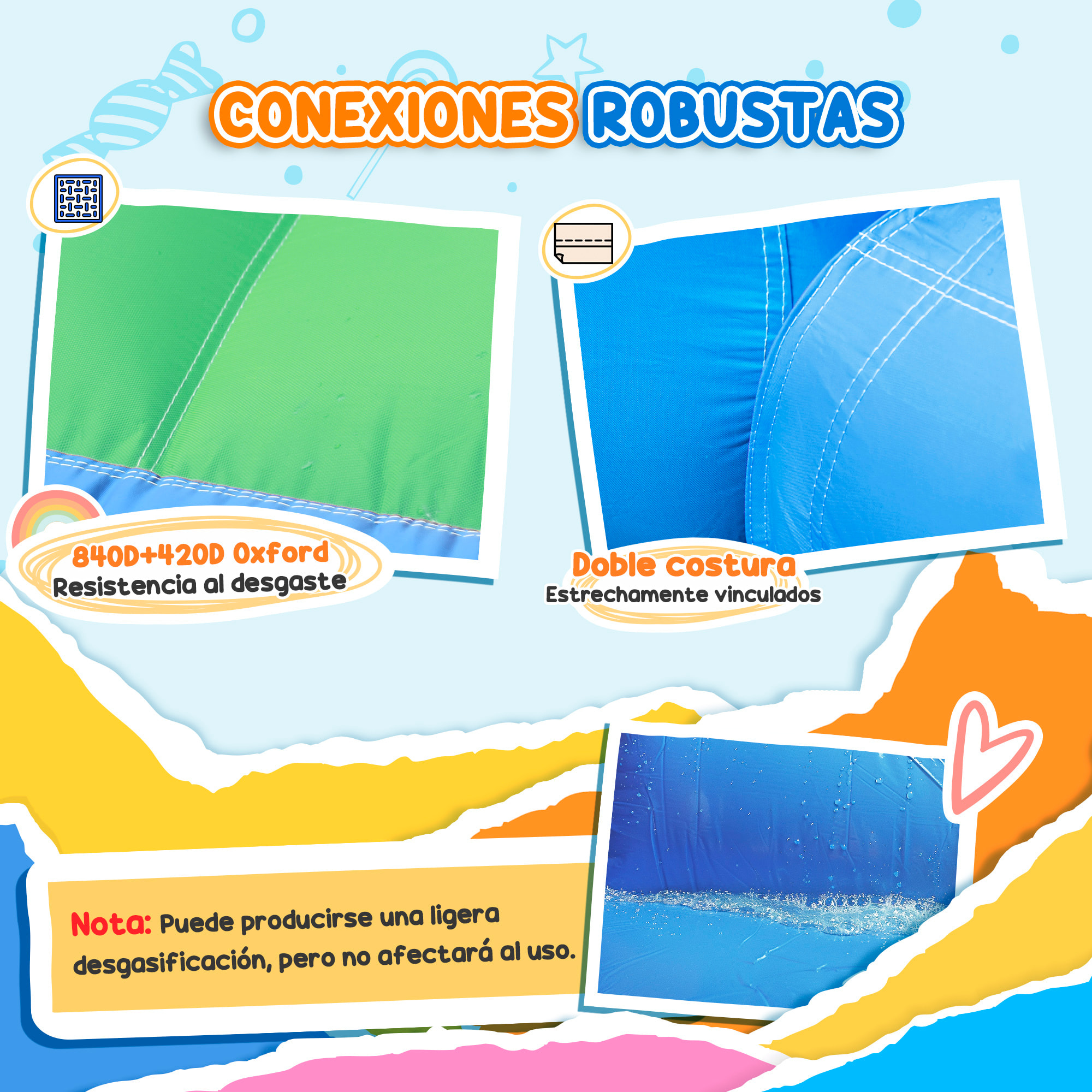 Castillo Hinchable con Soplador 4 en 1 Castillo Inflable para Niños con Tobogán Foso de Bolas Canasta y Bolsa de Transporte para Exterior Interior 415x205x190 cm