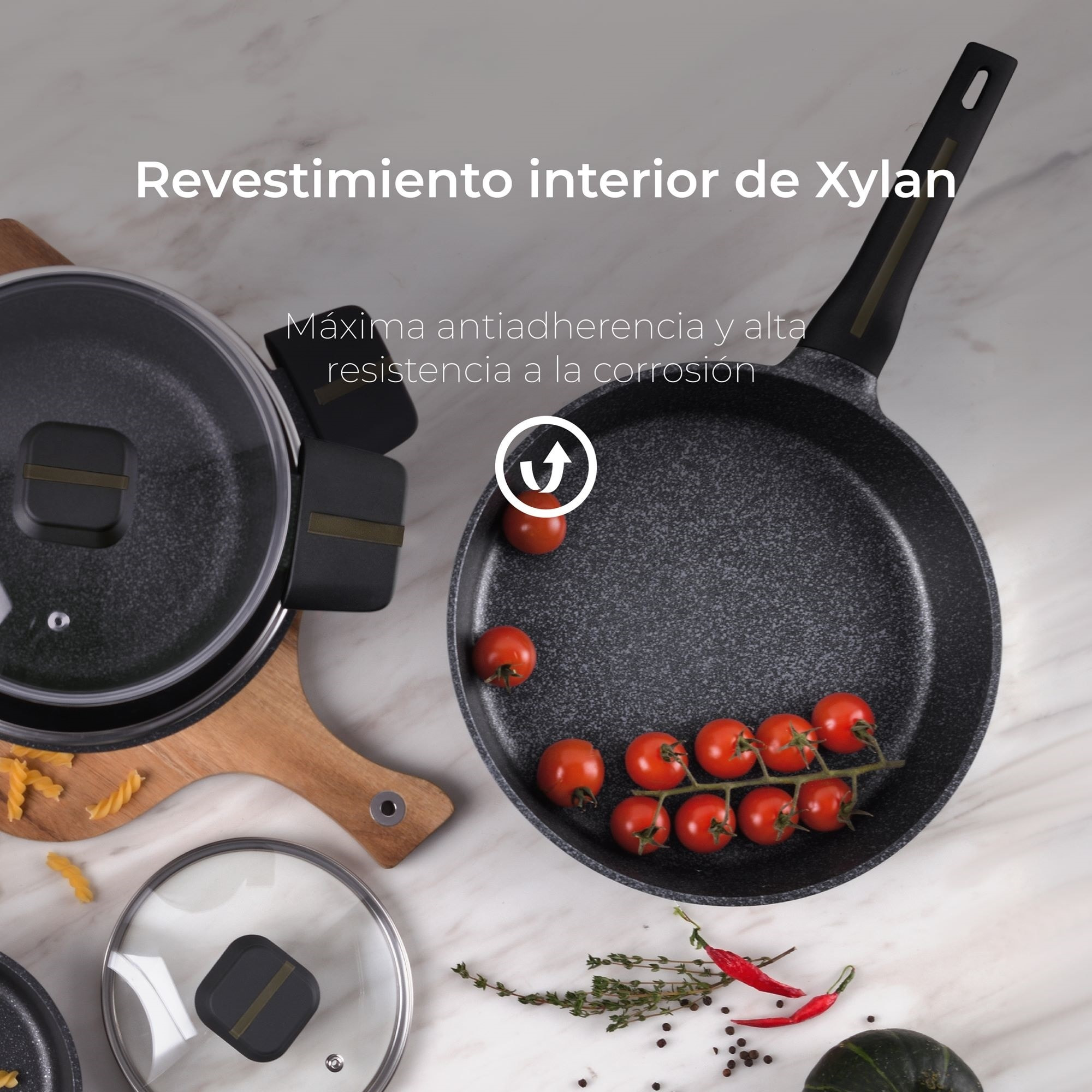 Set de 2 sartenes Ø20Ø24cm con protectores Bistro San Ignacio