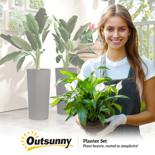 Lot de 2 pots de fleur design dia.35x60cm plastique anthracite