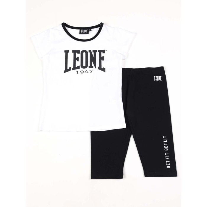 Set completo da bambina con t-shirt e leggings a pantaloncino Leone Multicolor