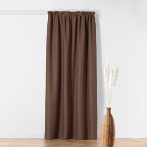 Rideau Thermique à Galon Fronceur  - Effet Bouclette - Marron Brun
