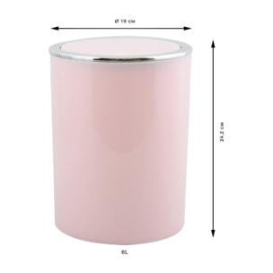 Poubelle à bascule KAMAKA 6L Rose Pastel MSV