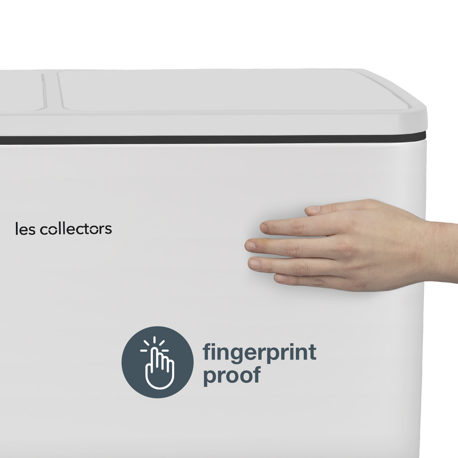 Papelera de reciclaje a pedal N°918 Les Collectors, 60 L, Cierre silencioso, Blanco