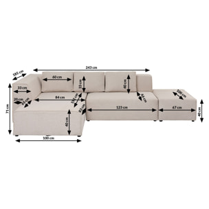 Canapé d'angle Infinity crème Kare Design