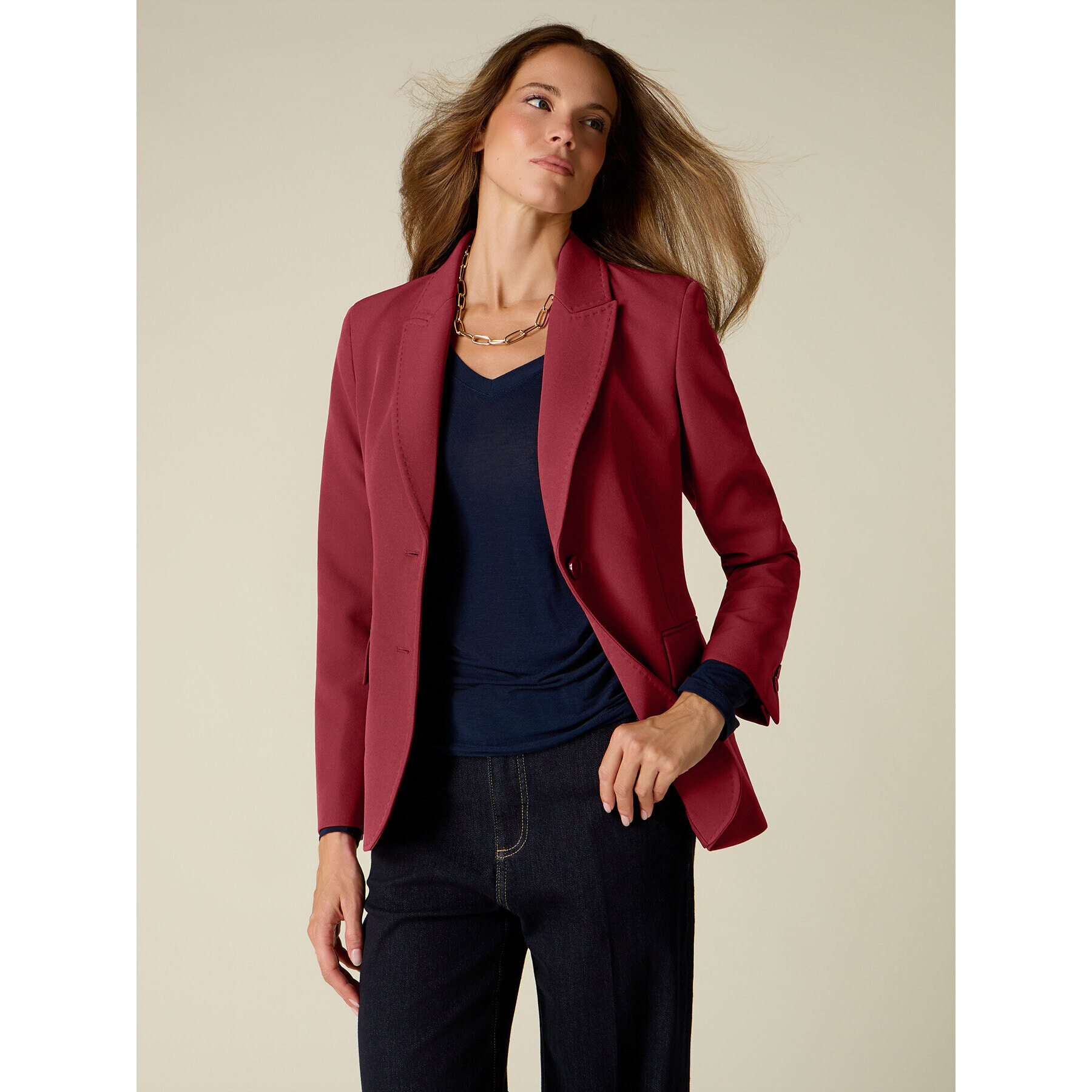Oltre - Blazer con impunture sartoriali - Bordeaux