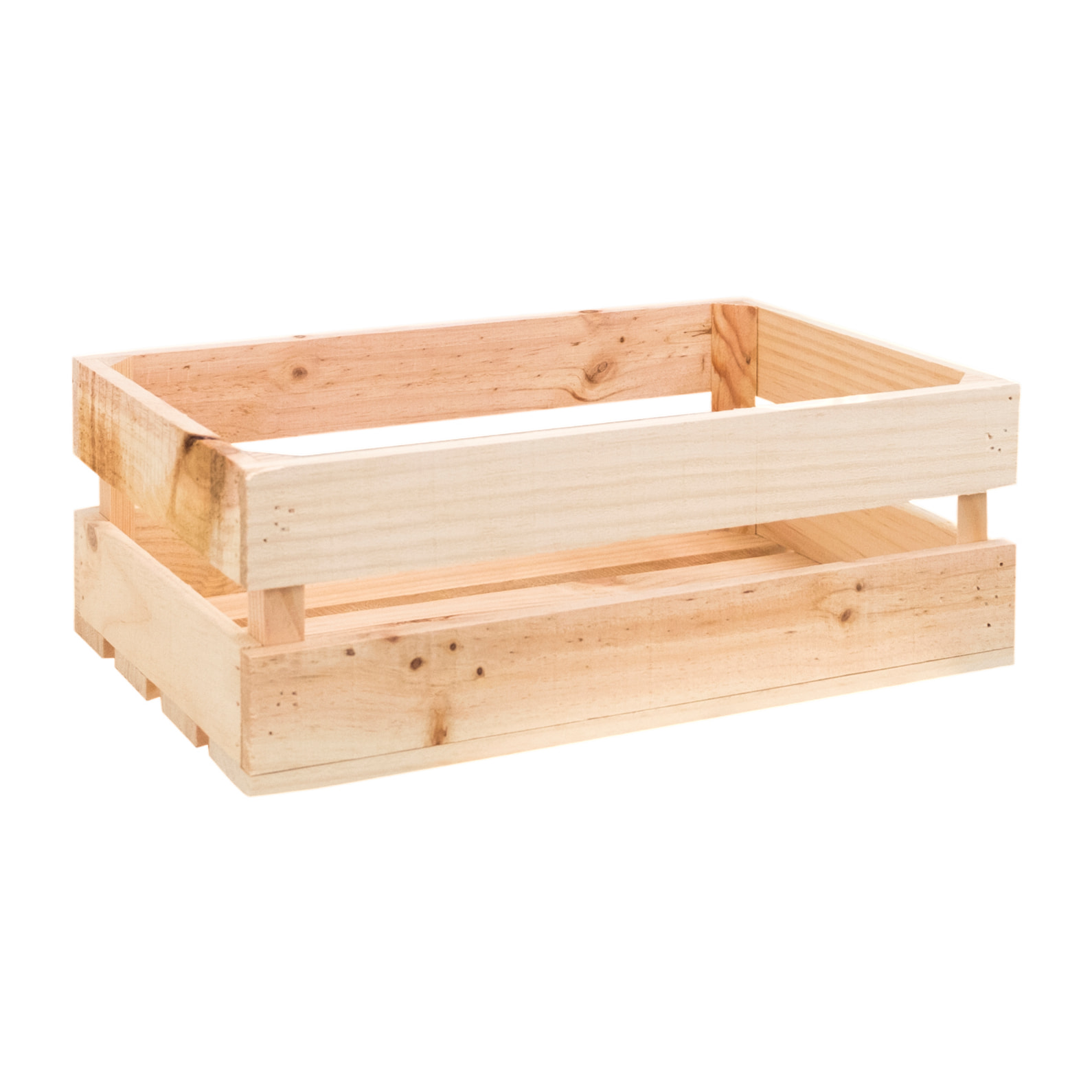 Boîte en bois massif de ton naturel moyen Hauteur: 17.5 Longueur: 49 Largeur: 29.5