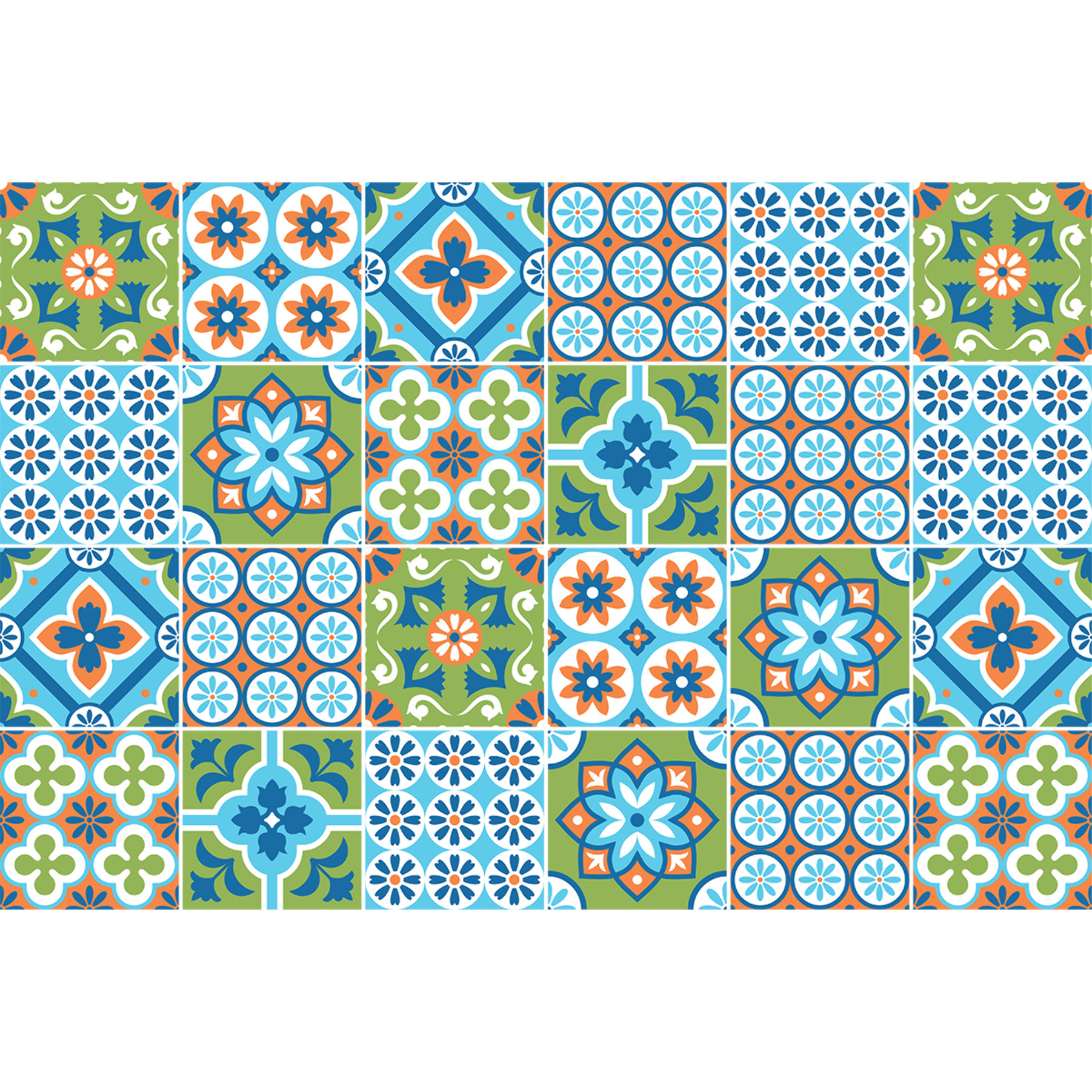 Stickers muraux - Sticker Mural Carrelage adhésif Cuisine Salle de Bain - 24 STICKERS CARRELAGES AZULEJOS SABRIENA