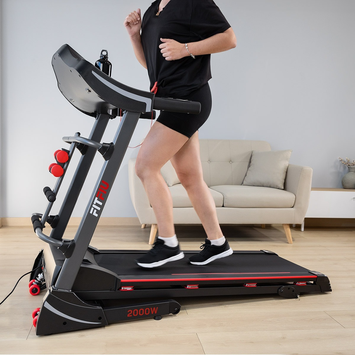 Cinta de correr plegable FITFIU 20km/h pulsómetro y conexión KINOMAP