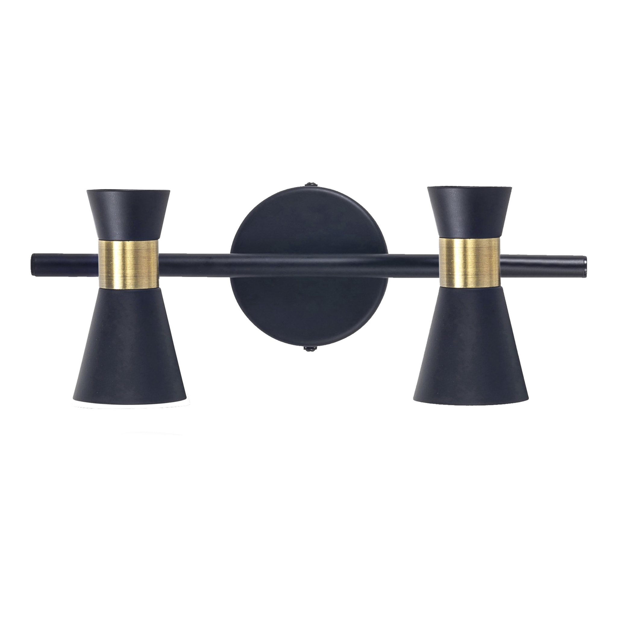 FORLIGHT Eufo lampara aplique doble negro con acabado oro para bombilla GU10