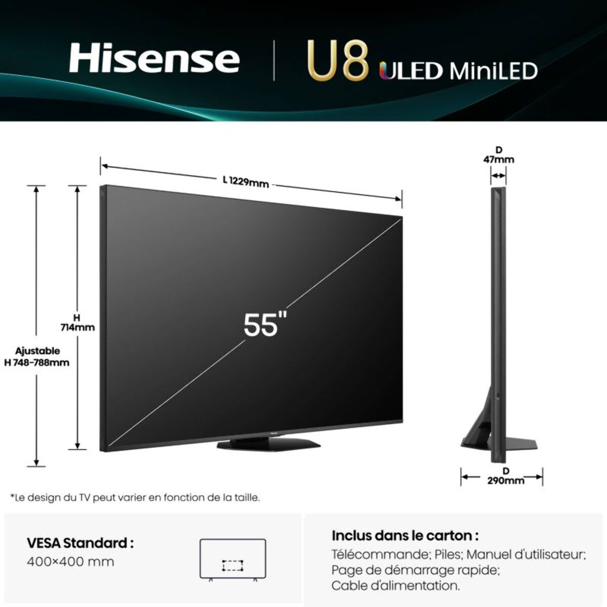 TV Mini Led HISENSE 55U8Q 2025