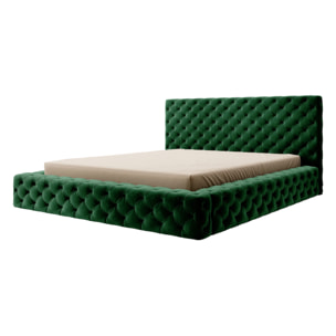 Christiana - lit coffre - 180x200 - sommier inclus - en velours - Vert