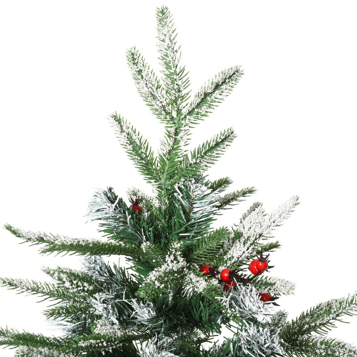 Sapin de Noël artificiel enneigé Ø 75 x 150H cm 451 branches épines imitation Nordmann grand réalisme 56 houx