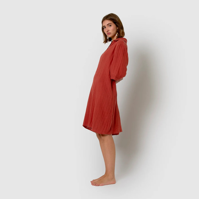 Vestido corto muselina caldera