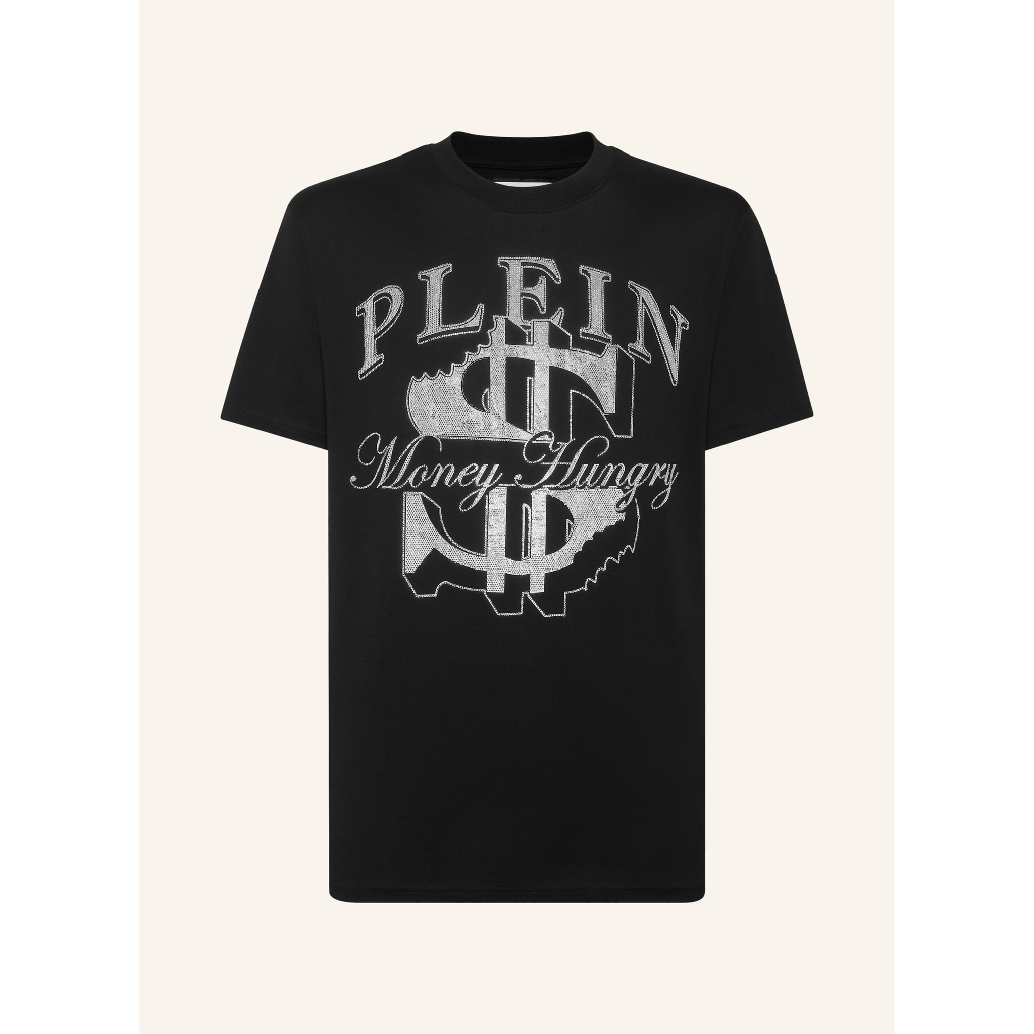 PHILIPP PLEIN Camiseta de cuello redondo y manga corta MONEY