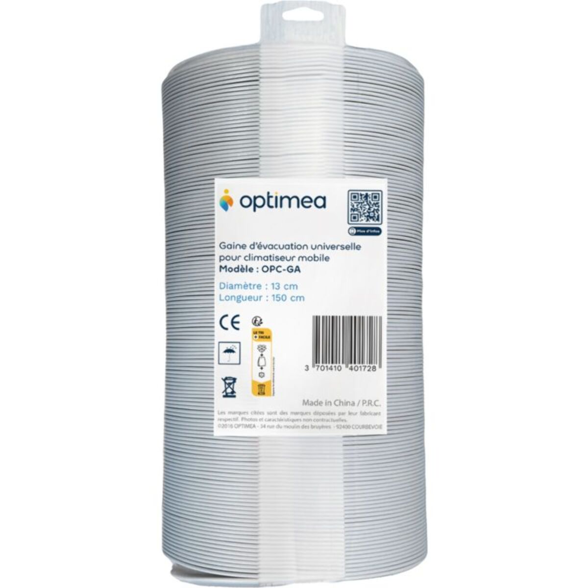 Climatiseur Accessoire OPTIMEA evac univ pour clim 13 cm