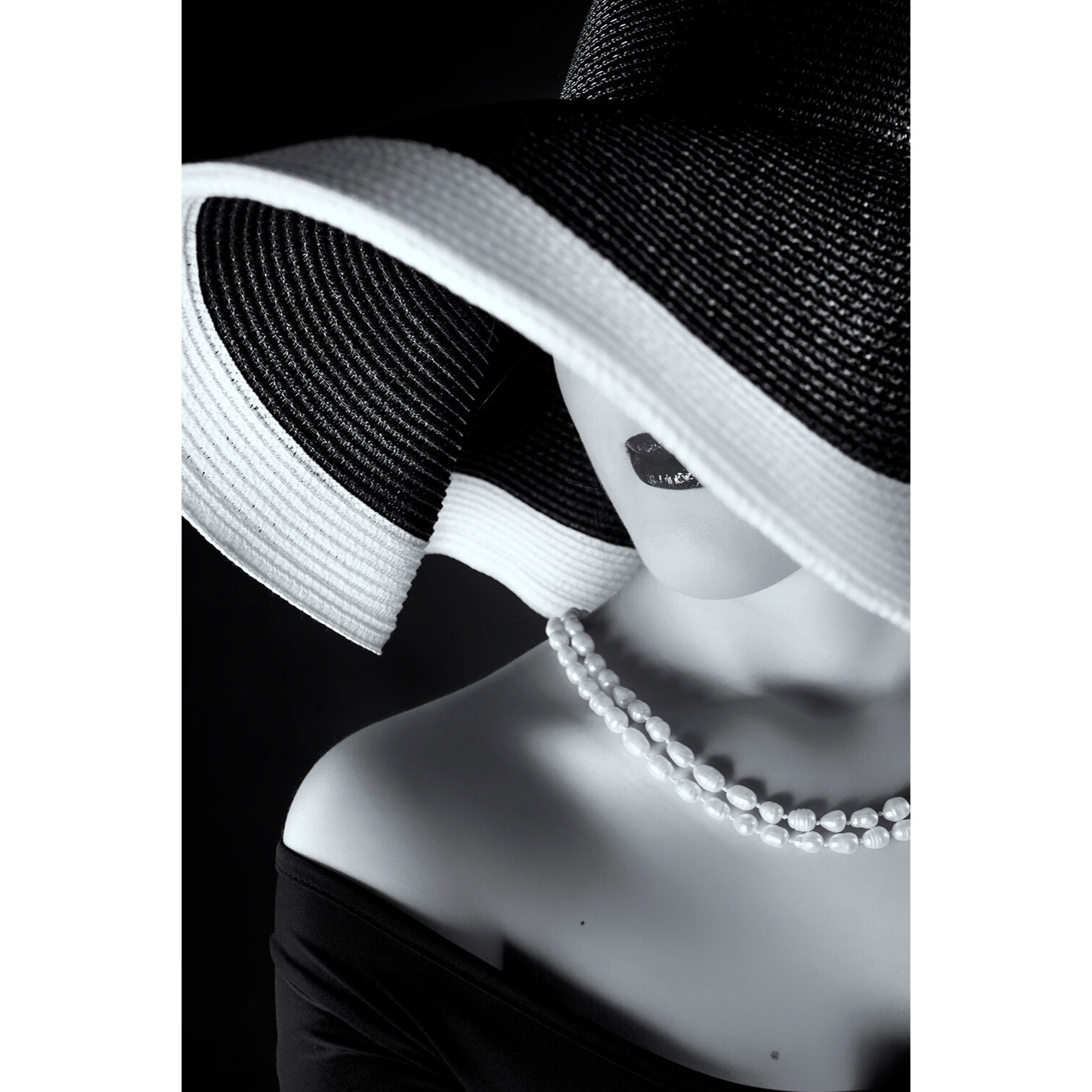 Tableau contemporain la femme au chapeau  Tableau alu Dibond
