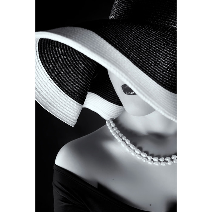 Tableau contemporain la femme au chapeau  Tableau alu Dibond