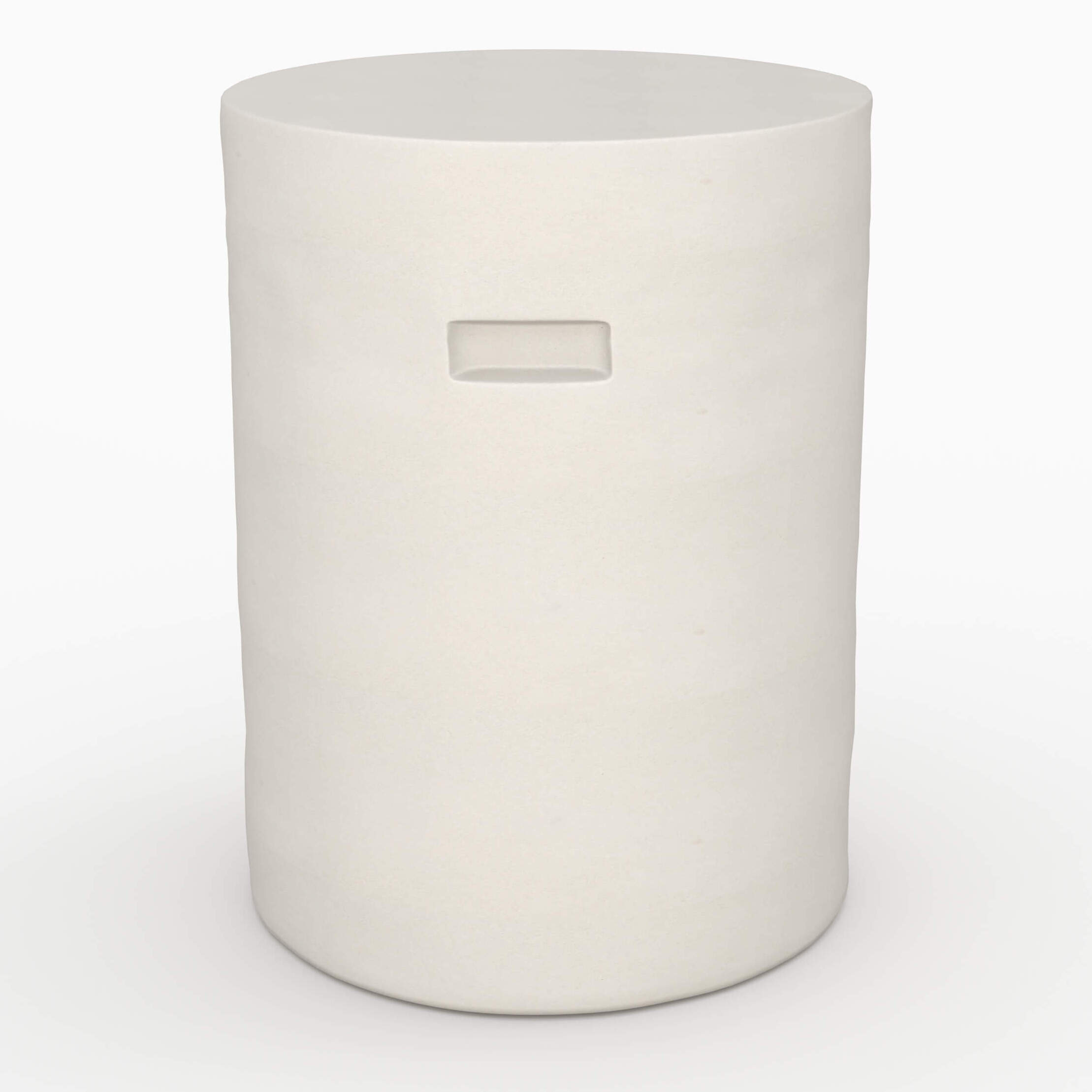 Table d'appoint ronde en béton blanc D35 cm - Santorini