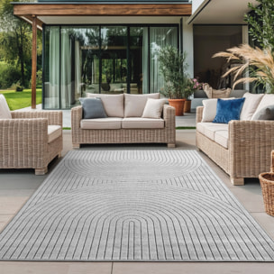 ALVORA - Tapis intérieur/extérieur gris à motif géométrique