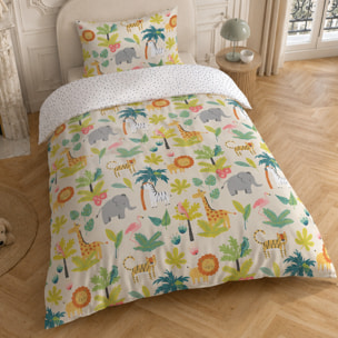 Parure housse de couette coton multicolore