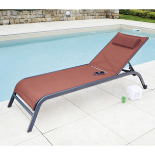 Transat de jardin en acier - terracotta - GOZO