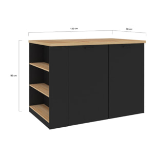 Ilot de cuisine Dario avec rangements