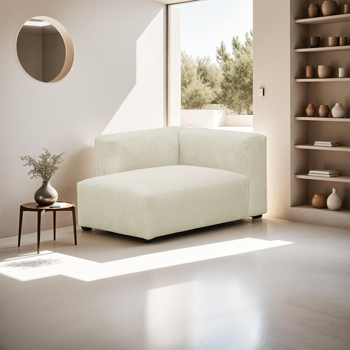 Méridienne d'angle à gauche modulable en velours côtelé - MODULO