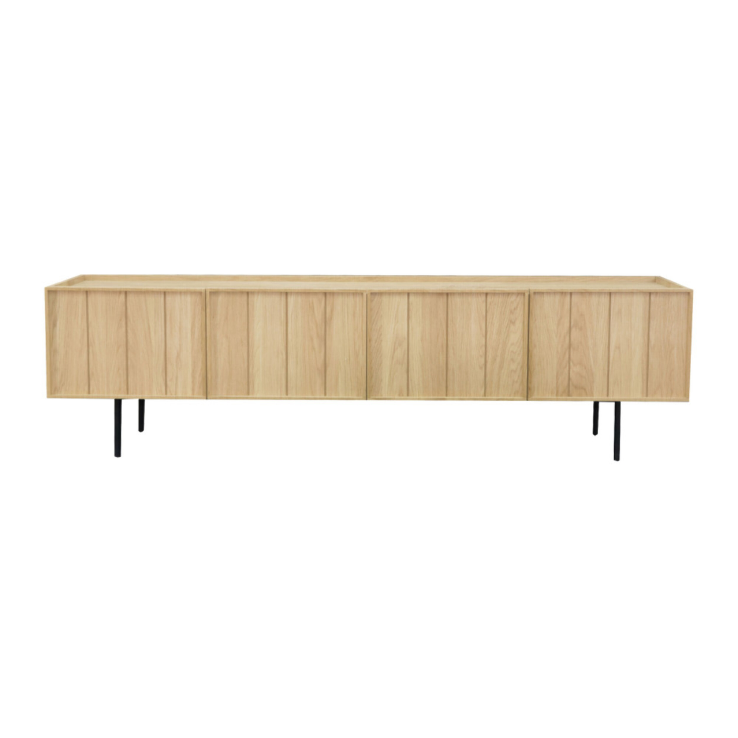 Lines - Meuble TV 4 portes en bois L200cm : Couleur - Bois clair