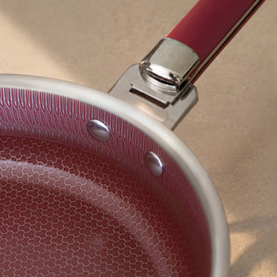 Batterie de cuisine 6 pièces en acier inoxydable lie de vin AGLAE